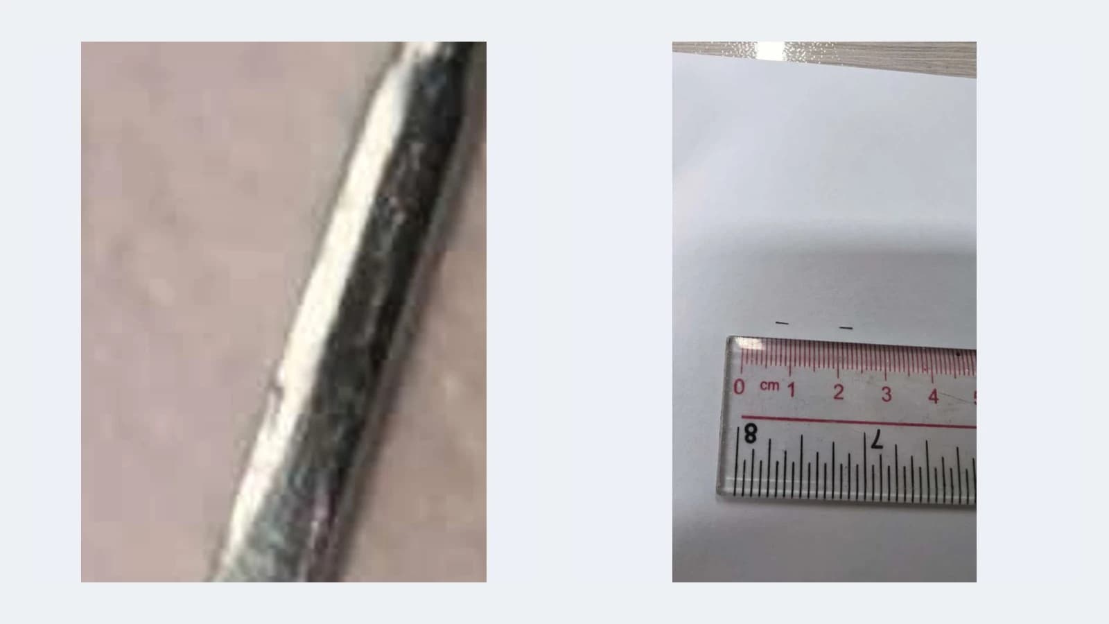Actual micro needle project: ruler comparison and a selected surface detail